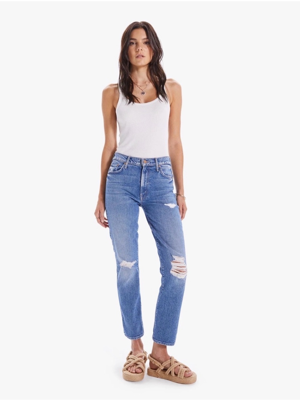 MOTHER Insider Ankle Jeans in Bloom & Doom 24